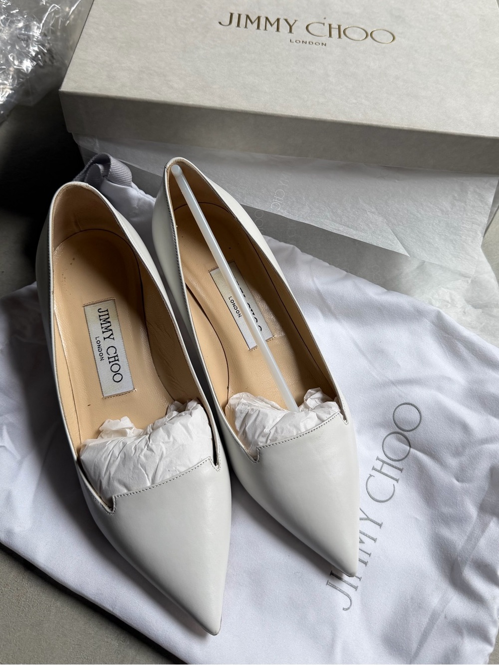 Jimmy Choo Allure White Calf Leather Pumps Size 35